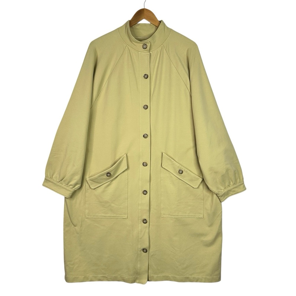 Madewell Structured Terry Longline Coat Yellow Button‎ Front Jacket SP23 NWT